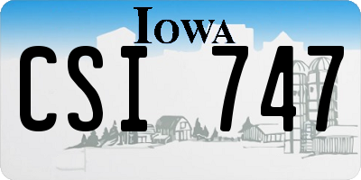IA license plate CSI747