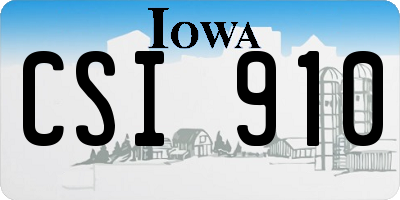 IA license plate CSI910