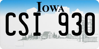 IA license plate CSI930