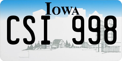 IA license plate CSI998