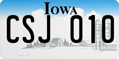 IA license plate CSJ010