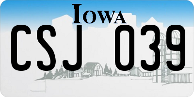 IA license plate CSJ039