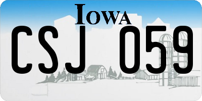 IA license plate CSJ059