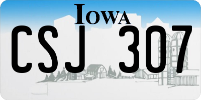 IA license plate CSJ307