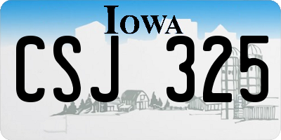 IA license plate CSJ325
