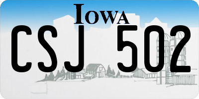 IA license plate CSJ502
