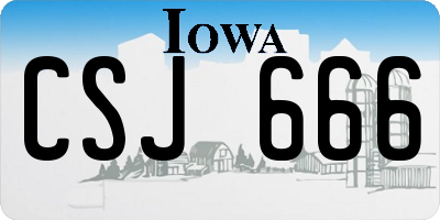 IA license plate CSJ666