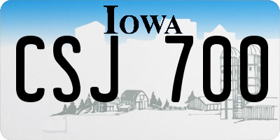 IA license plate CSJ700