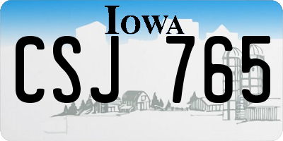 IA license plate CSJ765