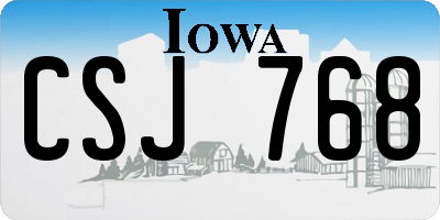 IA license plate CSJ768