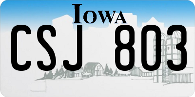 IA license plate CSJ803