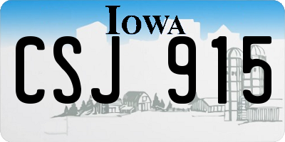 IA license plate CSJ915