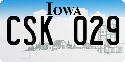 IA license plate CSK029