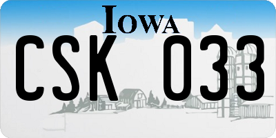 IA license plate CSK033