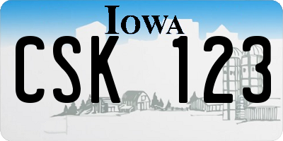 IA license plate CSK123