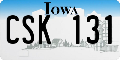 IA license plate CSK131
