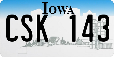 IA license plate CSK143