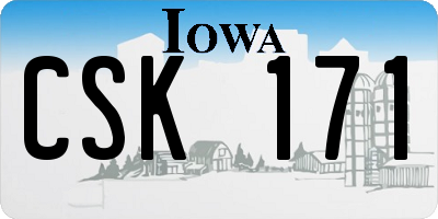 IA license plate CSK171