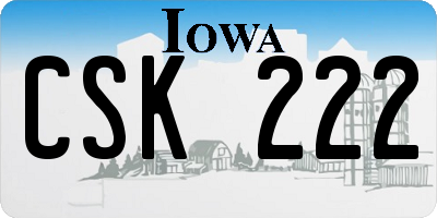 IA license plate CSK222