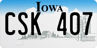 IA license plate CSK407
