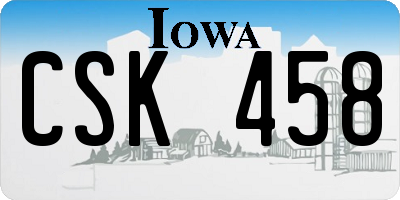 IA license plate CSK458