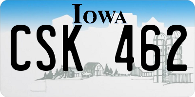 IA license plate CSK462