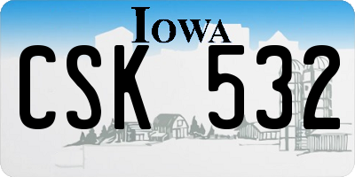 IA license plate CSK532