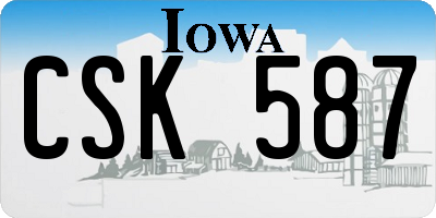 IA license plate CSK587