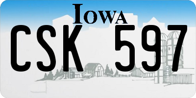 IA license plate CSK597