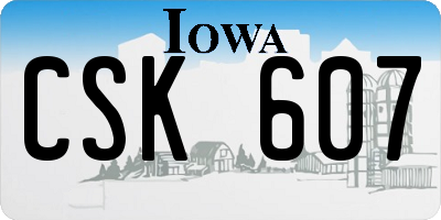 IA license plate CSK607