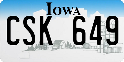 IA license plate CSK649