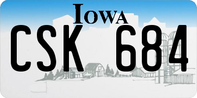 IA license plate CSK684
