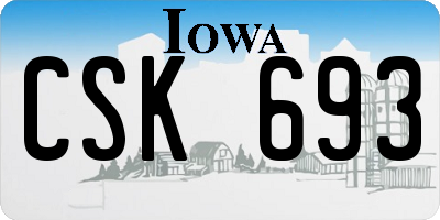 IA license plate CSK693