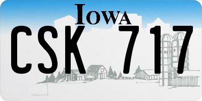 IA license plate CSK717