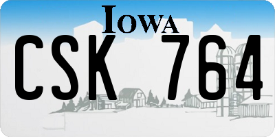 IA license plate CSK764