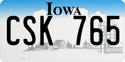 IA license plate CSK765