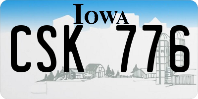 IA license plate CSK776