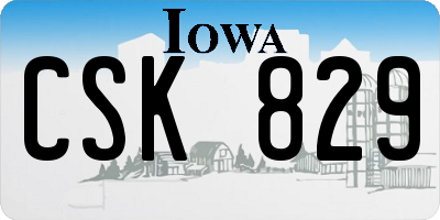 IA license plate CSK829