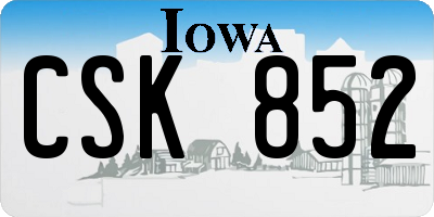 IA license plate CSK852
