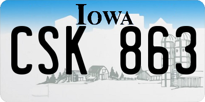 IA license plate CSK863
