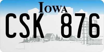 IA license plate CSK876