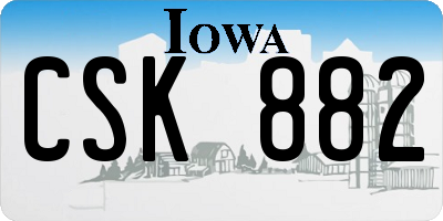 IA license plate CSK882