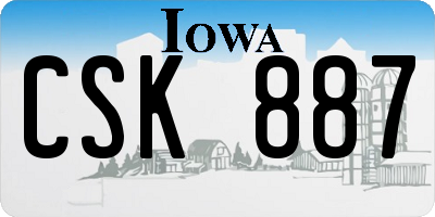 IA license plate CSK887