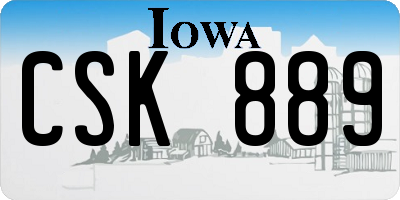 IA license plate CSK889