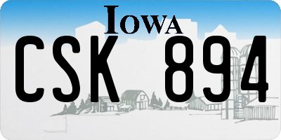 IA license plate CSK894