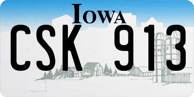 IA license plate CSK913