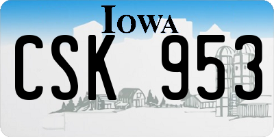 IA license plate CSK953