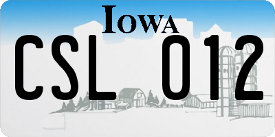 IA license plate CSL012