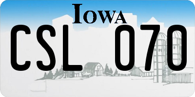 IA license plate CSL070