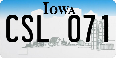 IA license plate CSL071
